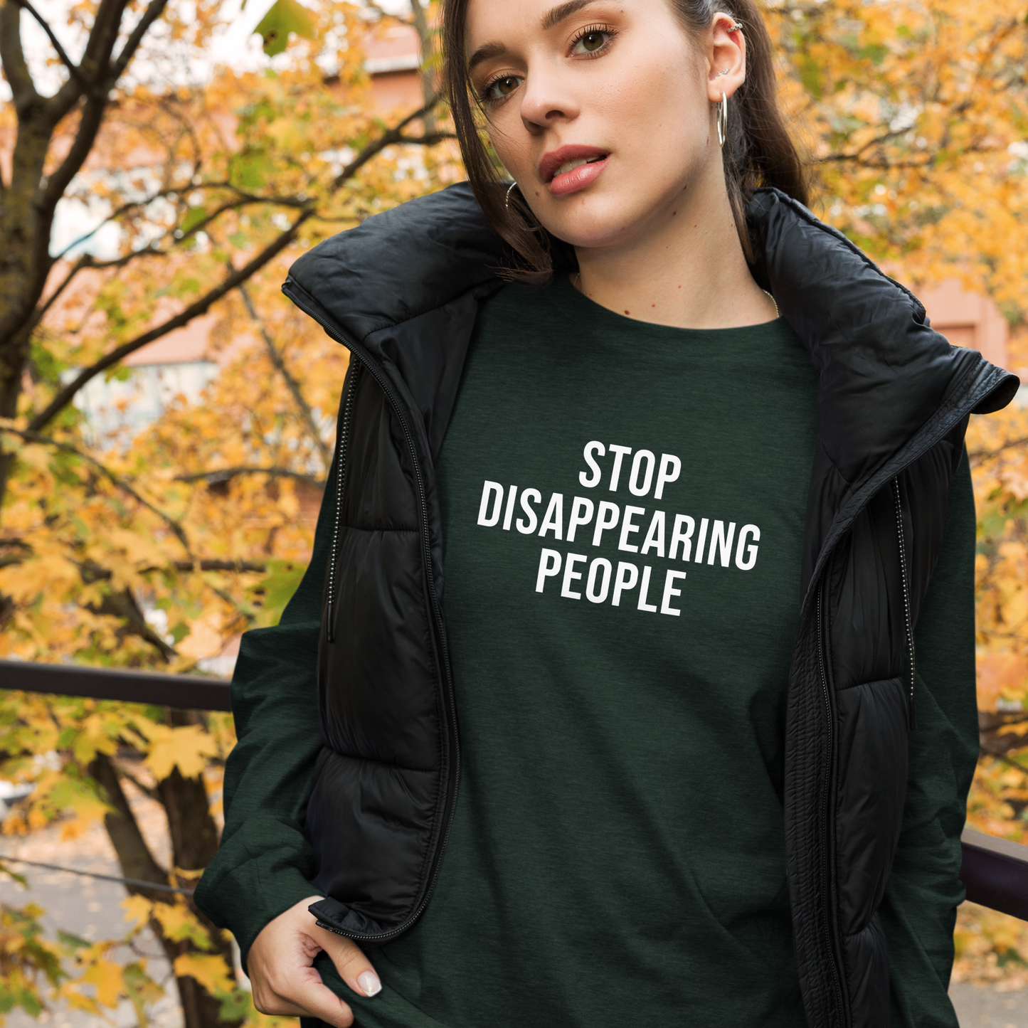 Stop Disappearing People long-sleeve tee
